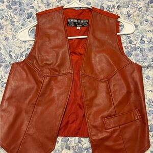 GENUINE LEATHER RUSTY COLORED VEST !!